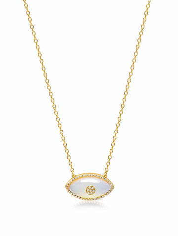 Nialaya Women's Necklace Women's Moonstone Evil Eye Necklace WNECK_259
